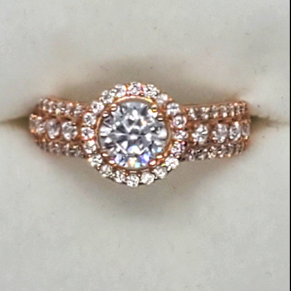14 KT Rose Gold CZ Ring - Picture 1 of 7